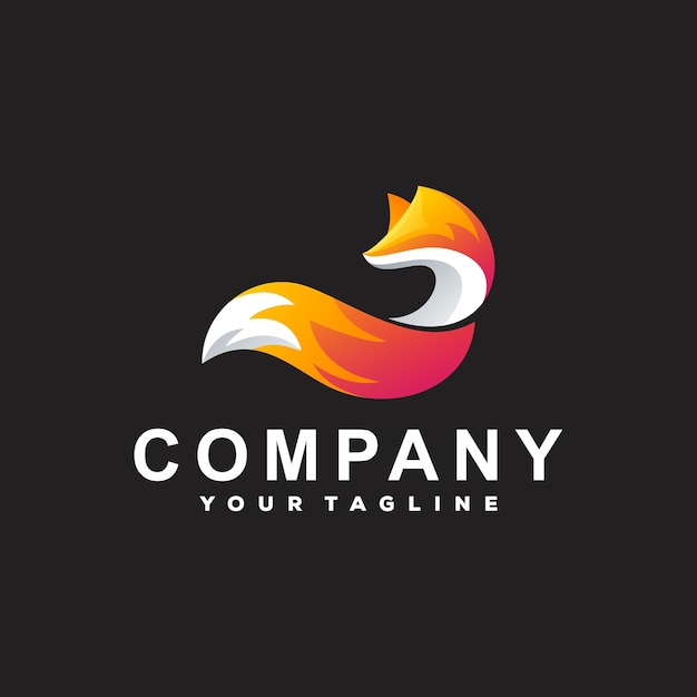 Fox color gradient logo design