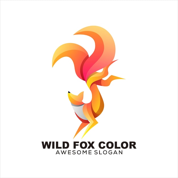 fox colorful logo illustration