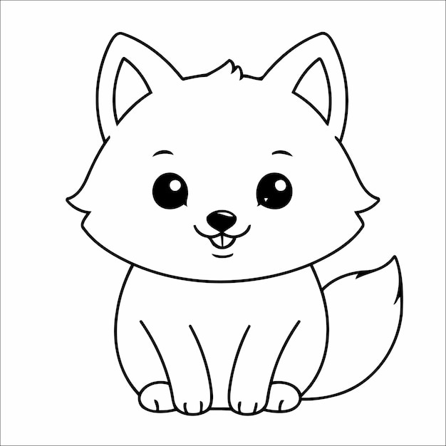 Fox Coloring Page Drawing For Children