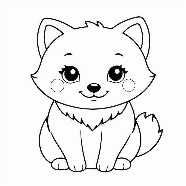 Fox Coloring Page Drawing For Toddlers