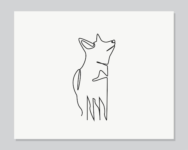 Fox continuous one line illustration