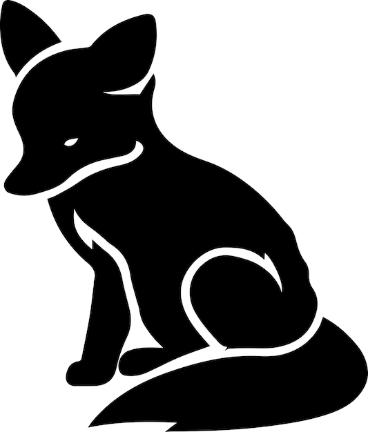 fox cub vector silhouette 3