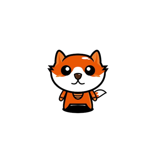 Fox cute character cartoon design vector animal zoo