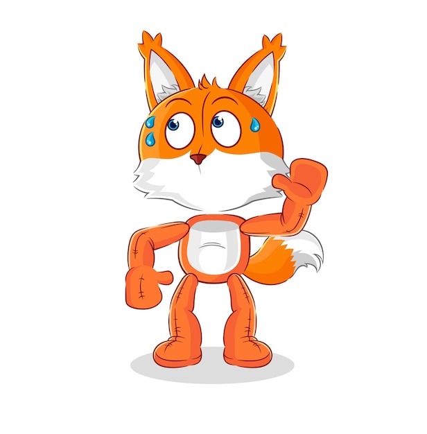 Fox eavesdropping vector cartoon character