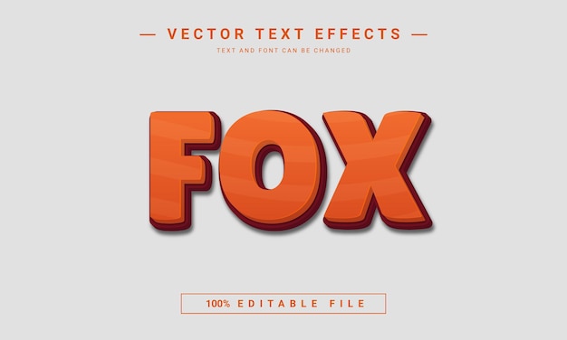 Vector fox editable text effect 