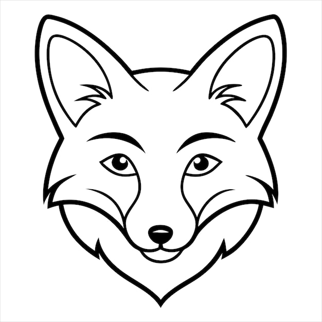 Vector fox face line art