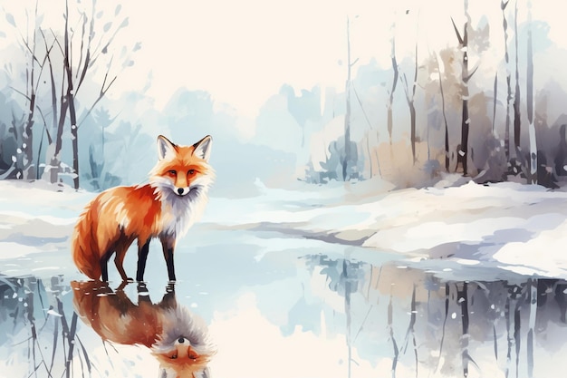 a fox in the forest by person