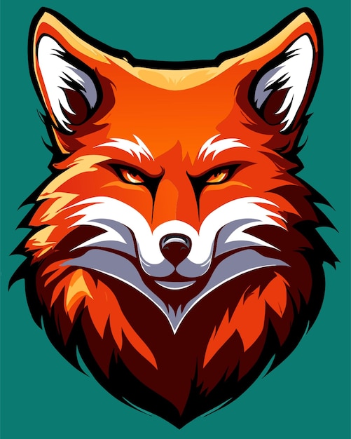 a fox fur and tail paws front side face and angry diffrent vector illustration