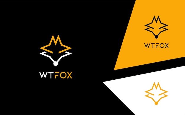 Fox geometric logo modern vector