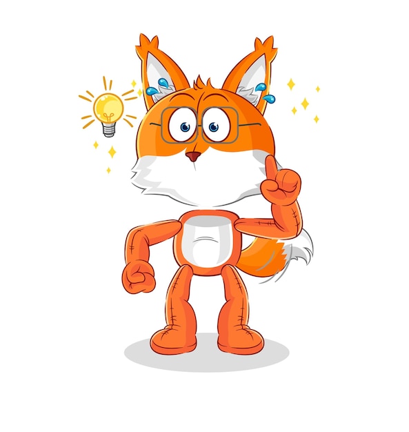 Fox got an idea cartoon mascot vector