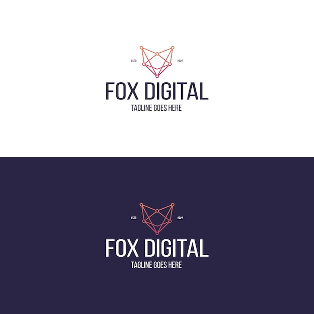 Fox head digital logo design inspiration