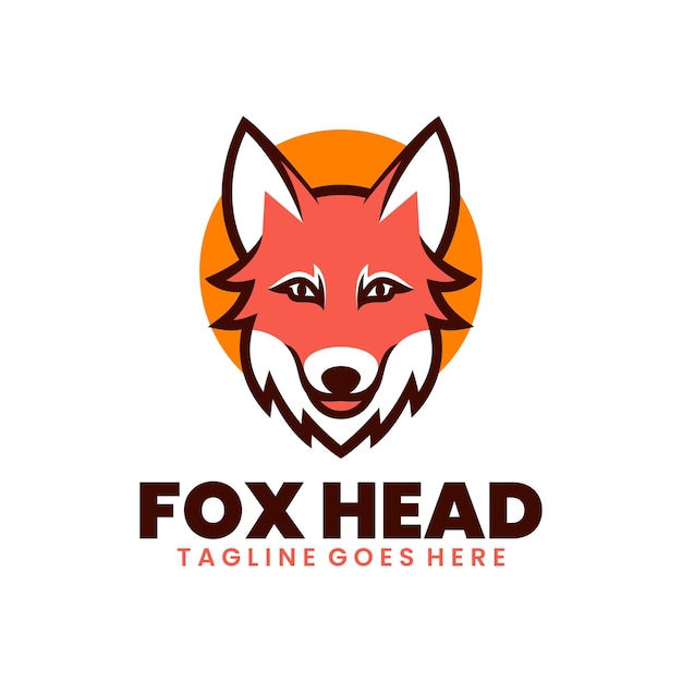 fox head illustration mascot logo design