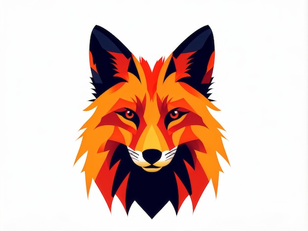 fox head illustration vector illustration of a in flat style isolated on white background fox