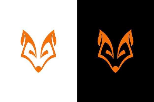 fox head logo design vector template