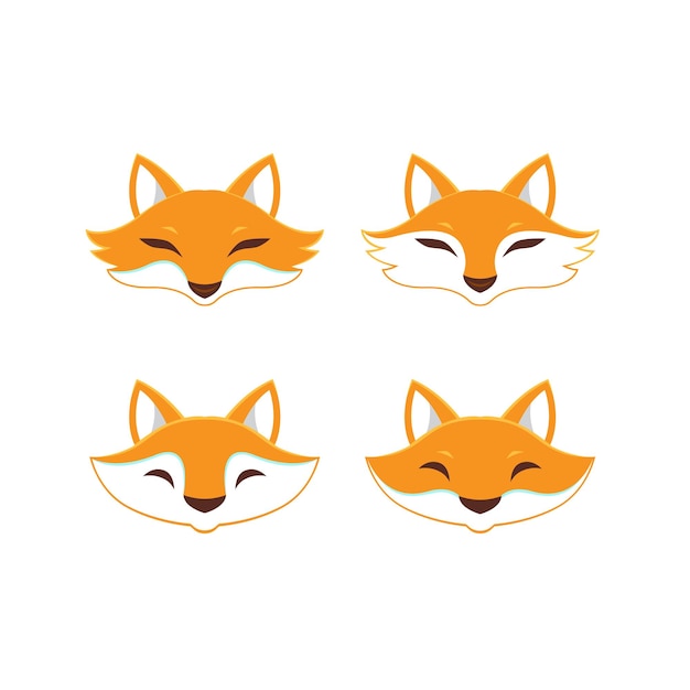 fox head logo set