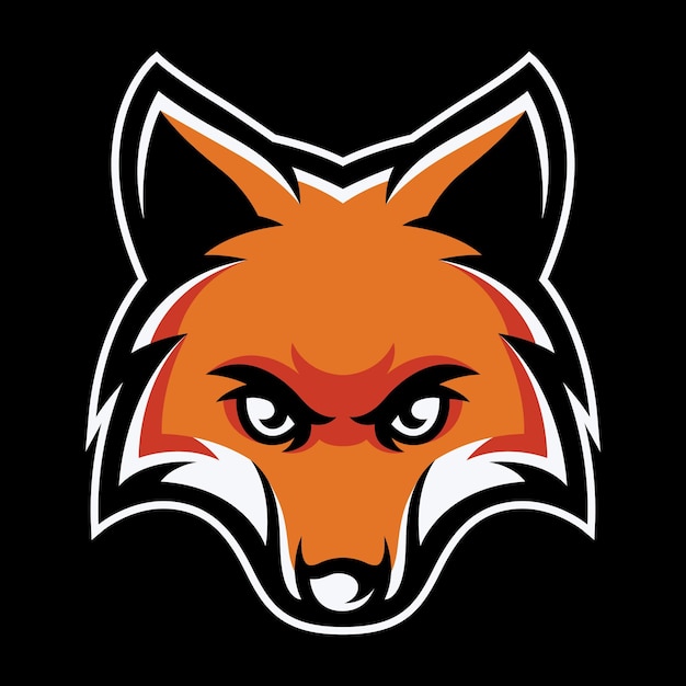 fox head mascot on a dark background