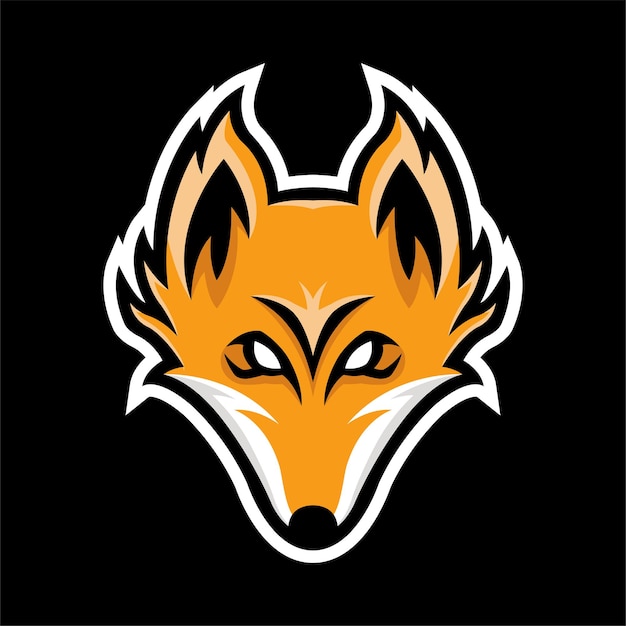 fox head mascot logo vector