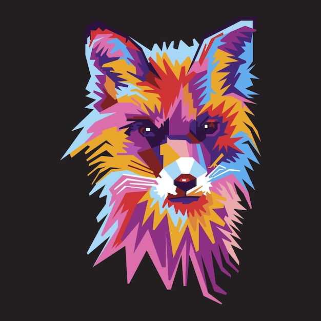 Fox Head Pop Art Wpap Design