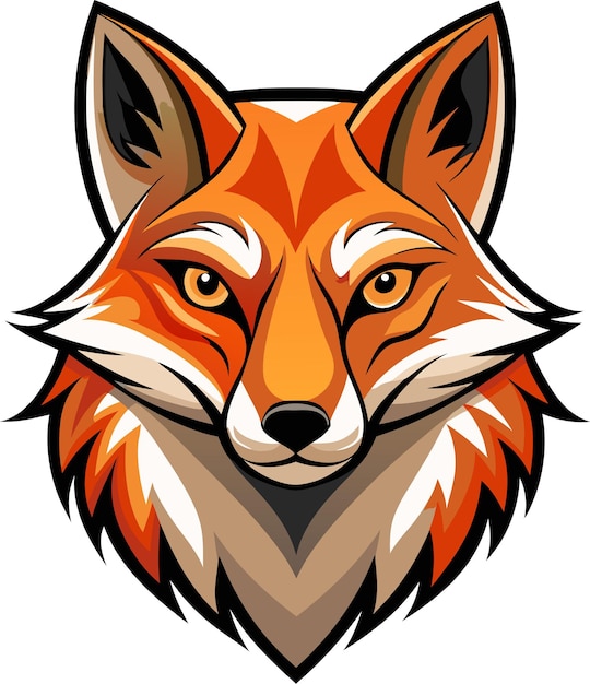 Vector fox head vector art illustration