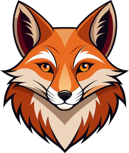 Vector fox head vector art illustration