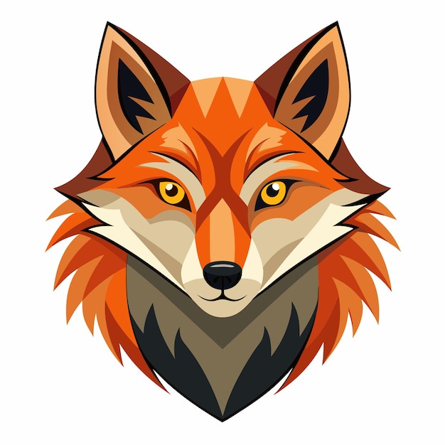 fox head vector art illustration