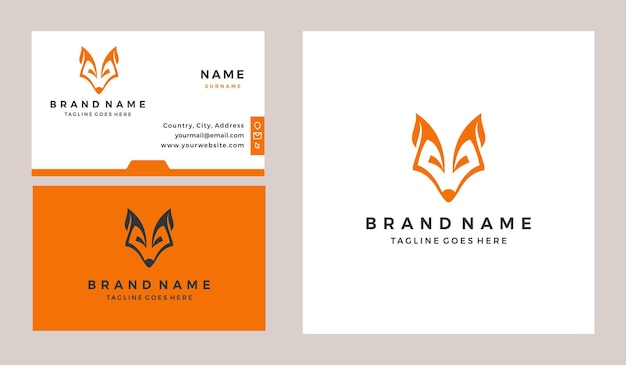 Fox logo and business card template