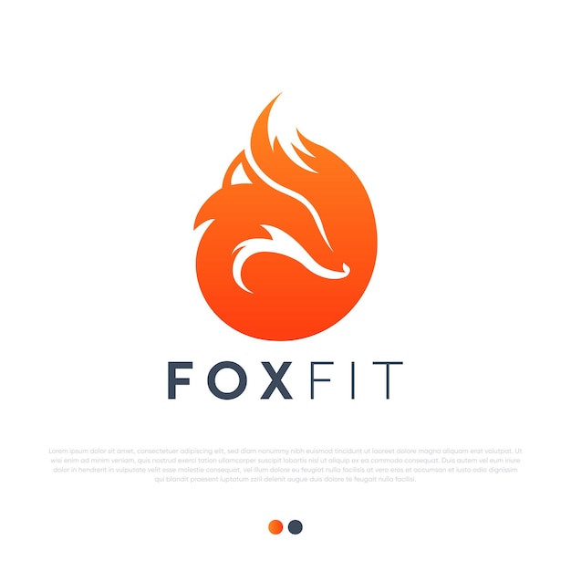 Fox logo design premium vector