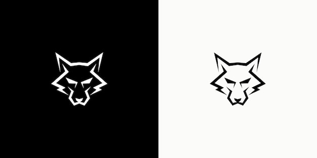 Fox logo vector icon line outline illustration