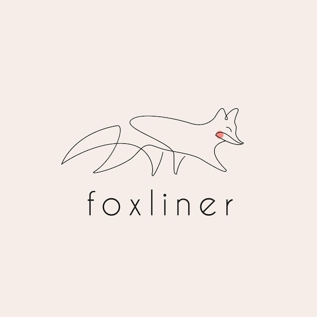 Fox monoline line art logo