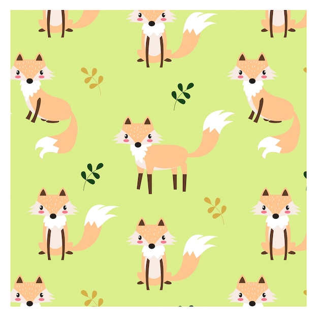 Fox seamless pattern