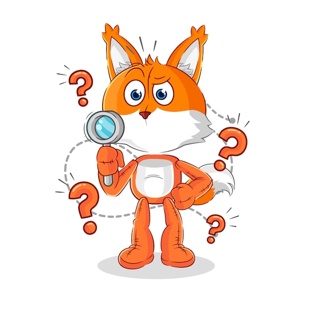 Fox searching illustration character vector