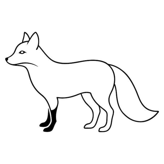 Vector a fox sihlouette vector on white background