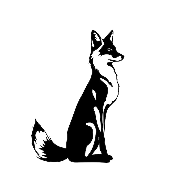 fox silhouette vector drawing