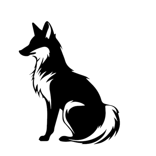 fox silhouette vector drawing