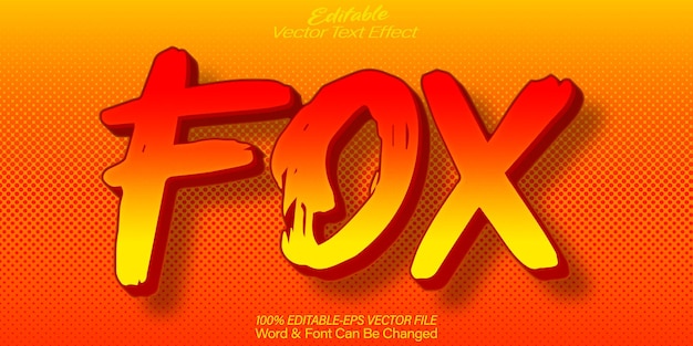 Fox Text Effect Editable Alphabet Animal Zoo Forest Wildlife Red