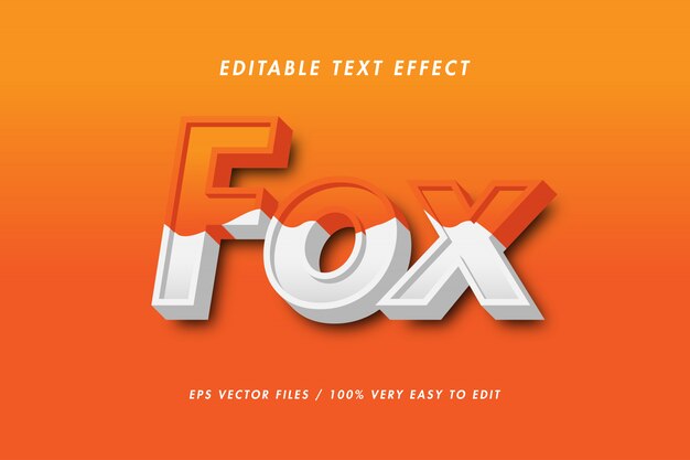 Vector fox - text effect premium , editable text