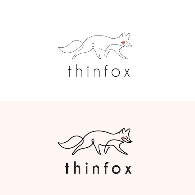 Fox thin line art monoline logo