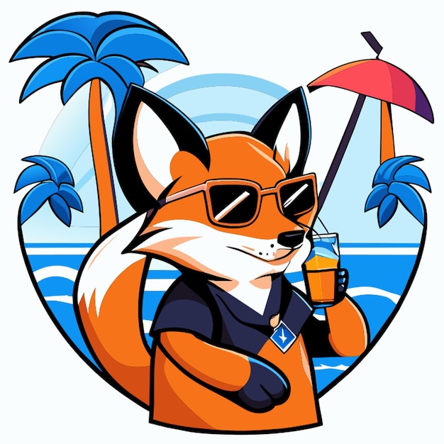 Vector fox a vacation vector illustration