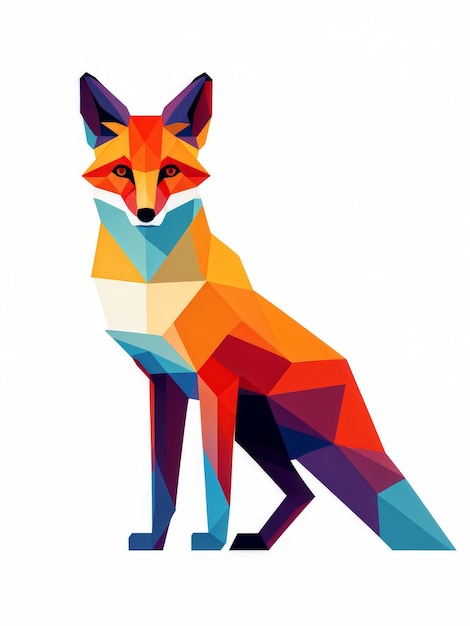 fox vector illustration color stylefox style