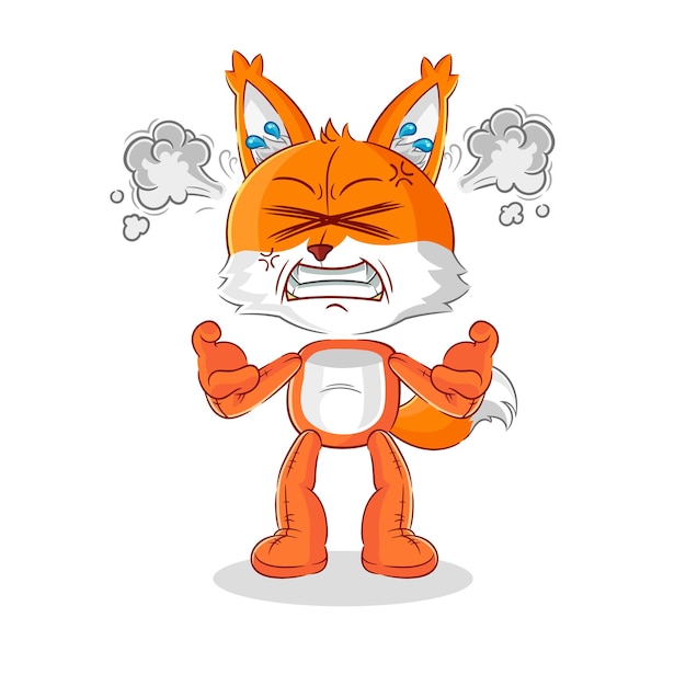 Fox very angry mascot cartoon vector