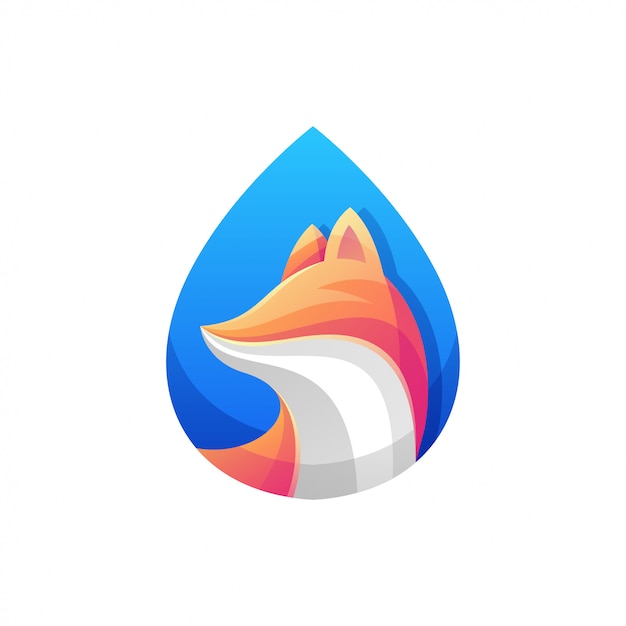 Fox water logo color modern