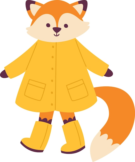 Fox Wearing Raincoat