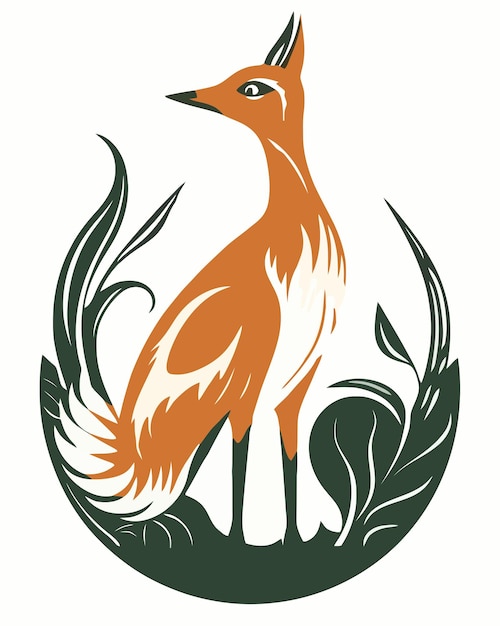 A fox with a green background and a white background.