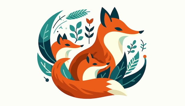 Vector a fox with a heart on his head