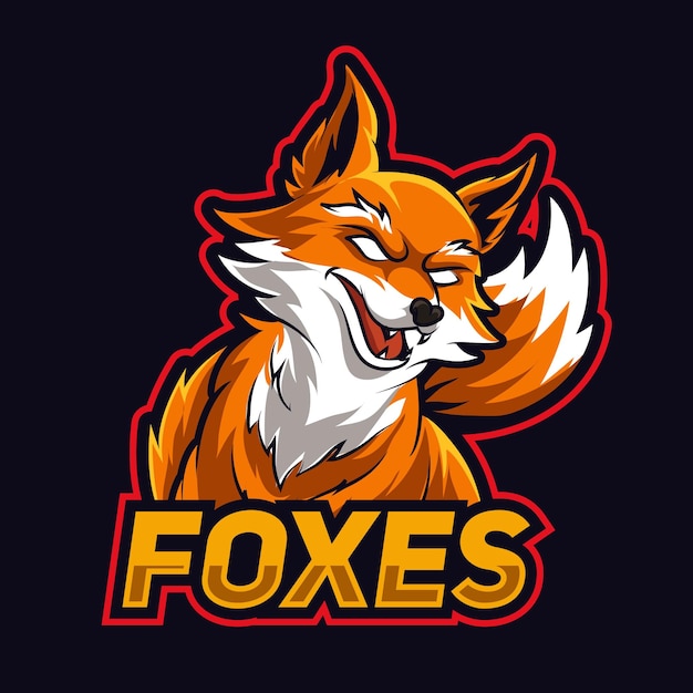 Foxes angry gaming logo concept