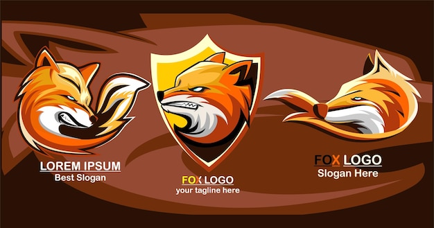 Foxs mascot logo design vector