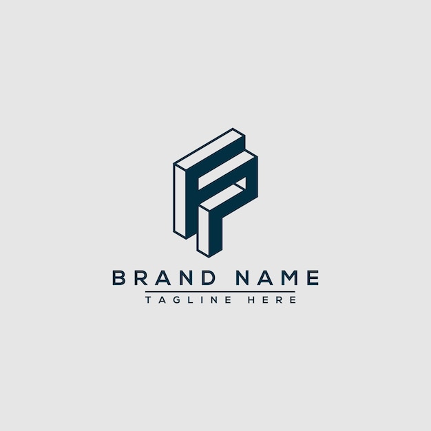 FP Logo Design Template Vector Graphic Branding Element.