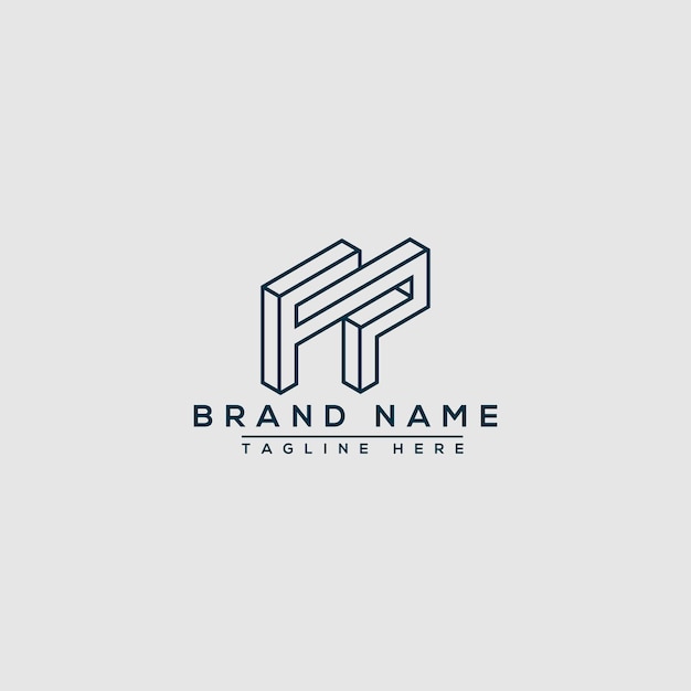 FP Logo Design Template Vector Graphic Branding Element.