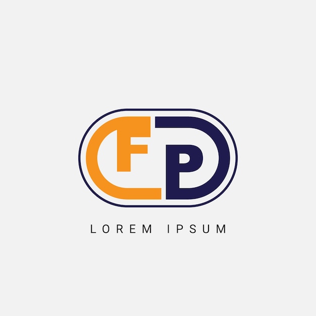 FP or PF Letter Initial Logo Design Vector Template