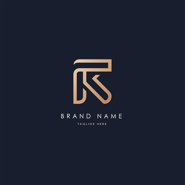 FR vector logo design vector image alphabetic luxury golden style